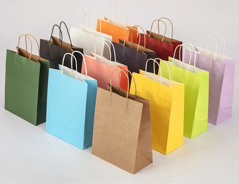 Kraft Paper Shopping Gift Recycled Twisted Handle Delivery Paper Bag