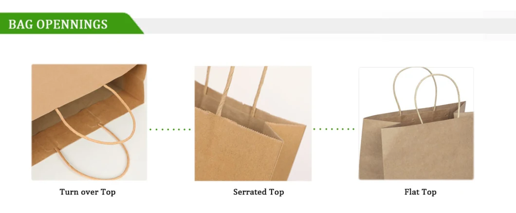 Customize Recyclable Paper Turnover Top Brown Shopping Bag