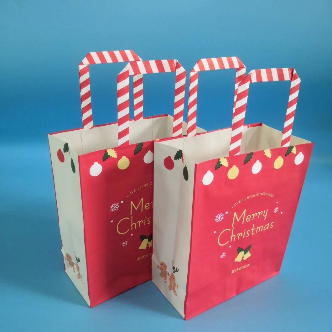 Recycle Wholesale Paper Bag Kraft Shopping Bags Paper Carry Bags with Flat Handle