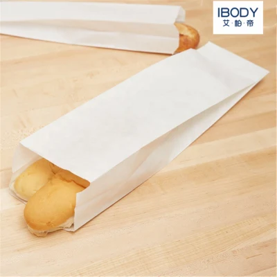 Basic Customization Greaseproof Bakery French Baguette Pinch Bottom Packaging Paper Bag