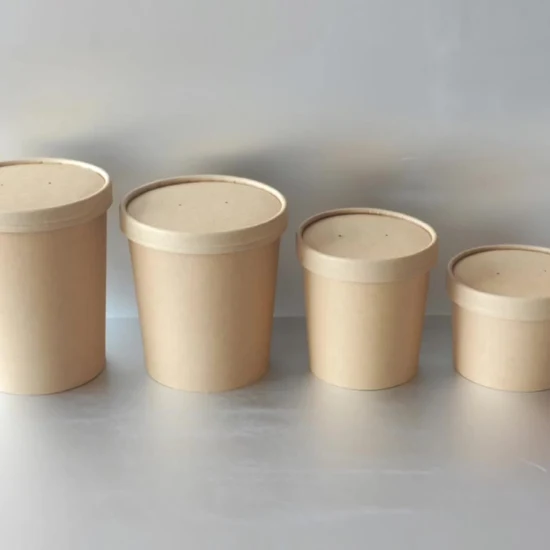 Disposable Eco-Friendly Paper Soup Cup/Soup Bowl/Food Packaging Container with Paper Lid