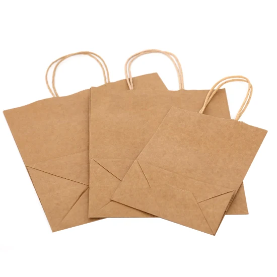 Disposable Environmental Protection Paper Bag, Handle Bag and Flat Bag Kraft Paper Series Paper Bag