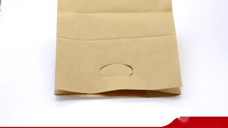 Environmental Strong Material Food Grade Kraft Paper Bags for Food Delivery Take out Food Bag with Die Cut Handle