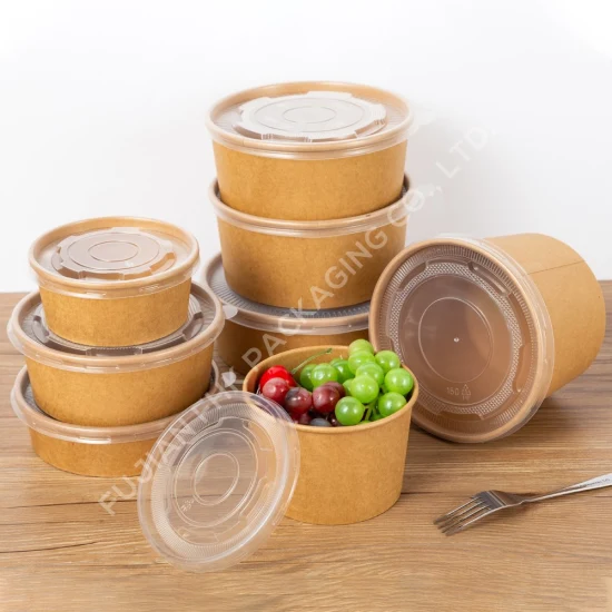 1000ml Wholesale Kraft Paper Bowl Food Boxes Takeaway Packaging